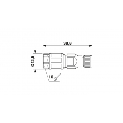 Konektor - SACC-M 8FS-4QO-0,25-M