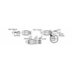 Konektor - SACC-M 8FS-4QO-0,25-M